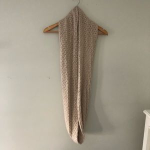 Beige Knit Infinity Scarf